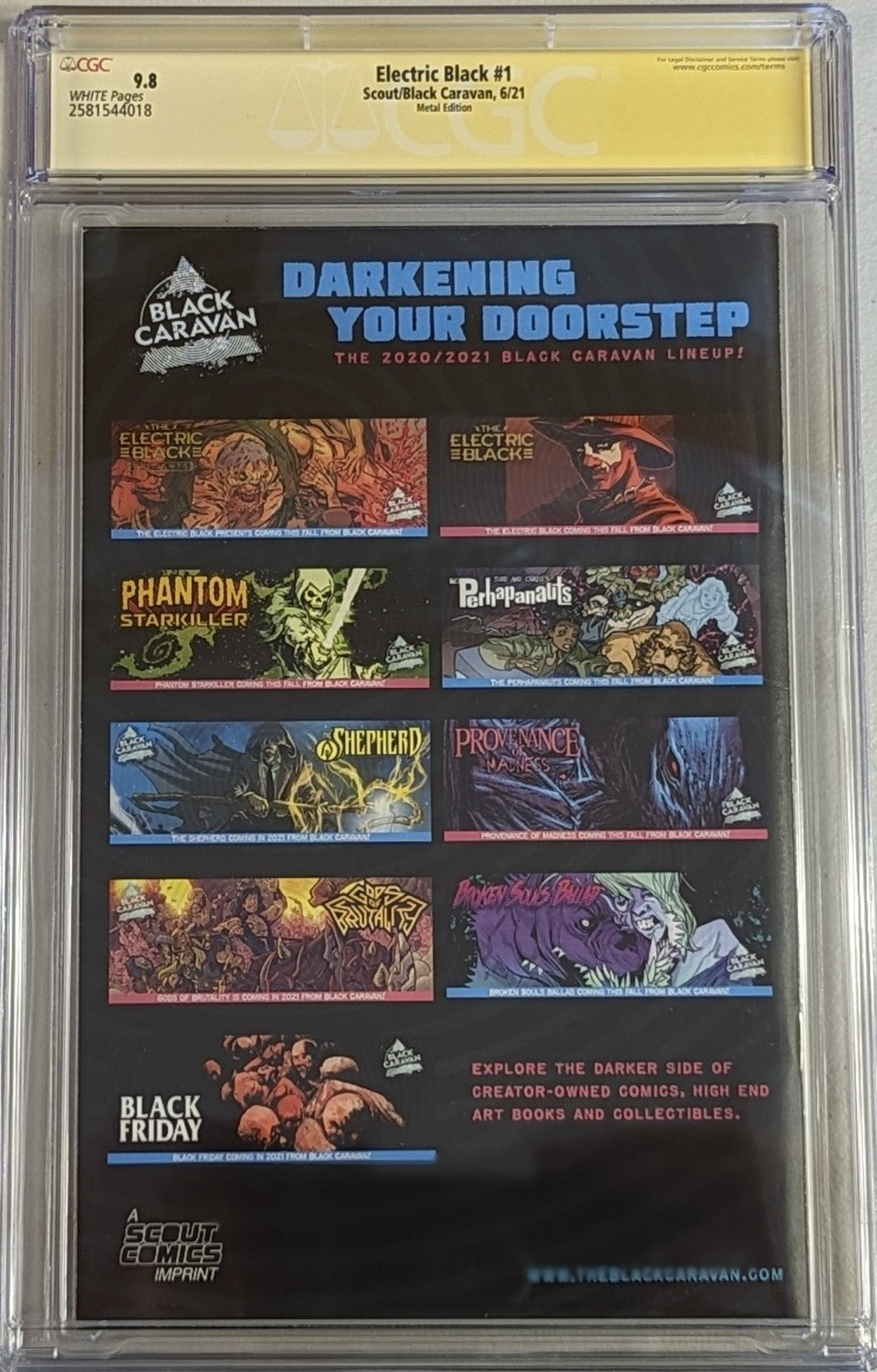 Electric Black #1 Metal Edition - CGC Signature Series 9.8