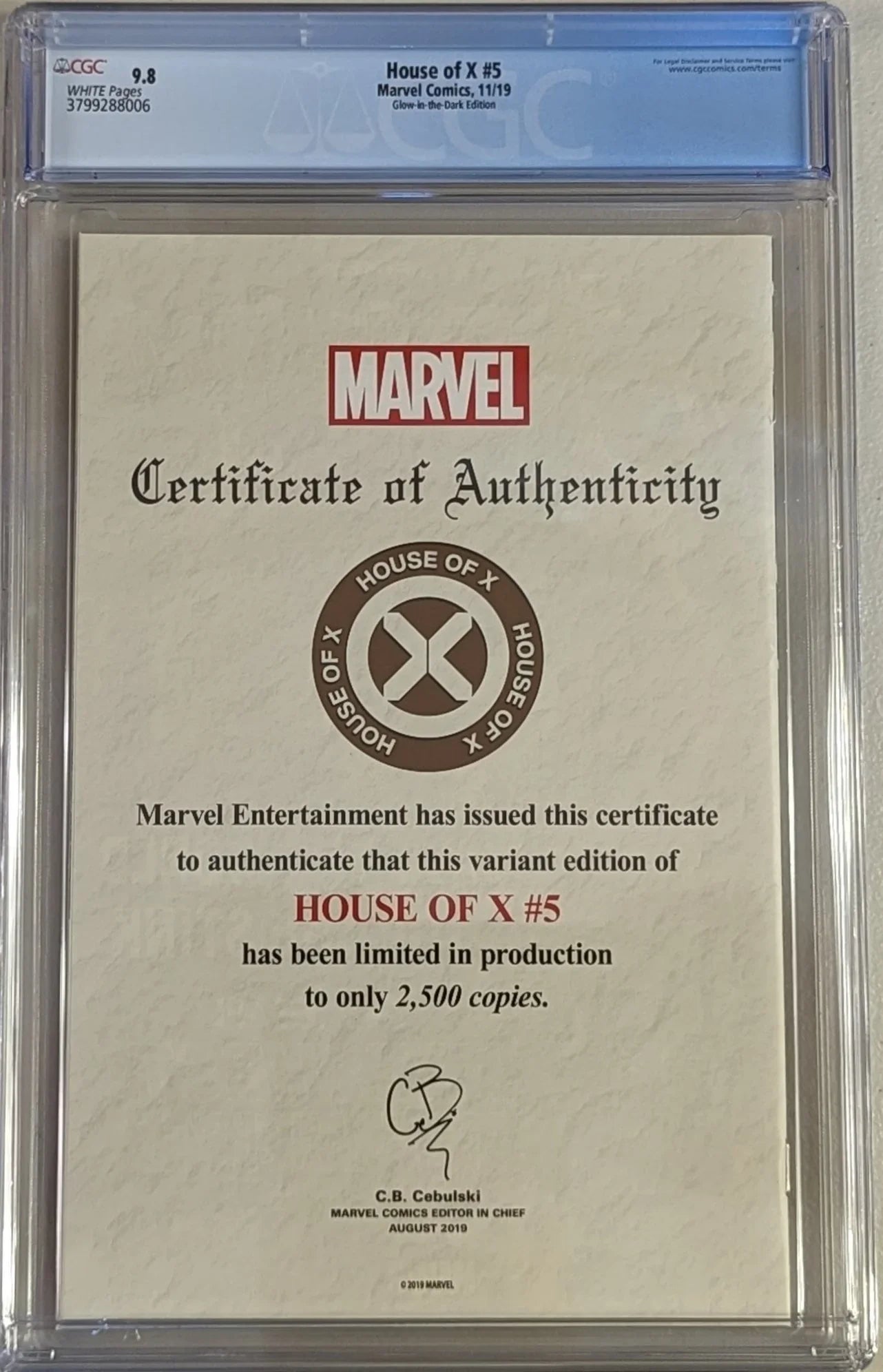 House of X #5 Glow in the Dark Variant - CGC Graded 9.8