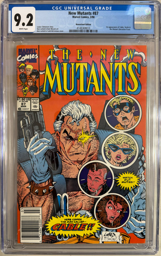 New Mutants #87 - 1st Appearance of Cable (Newstand Edition) CGC Graded 9.2
