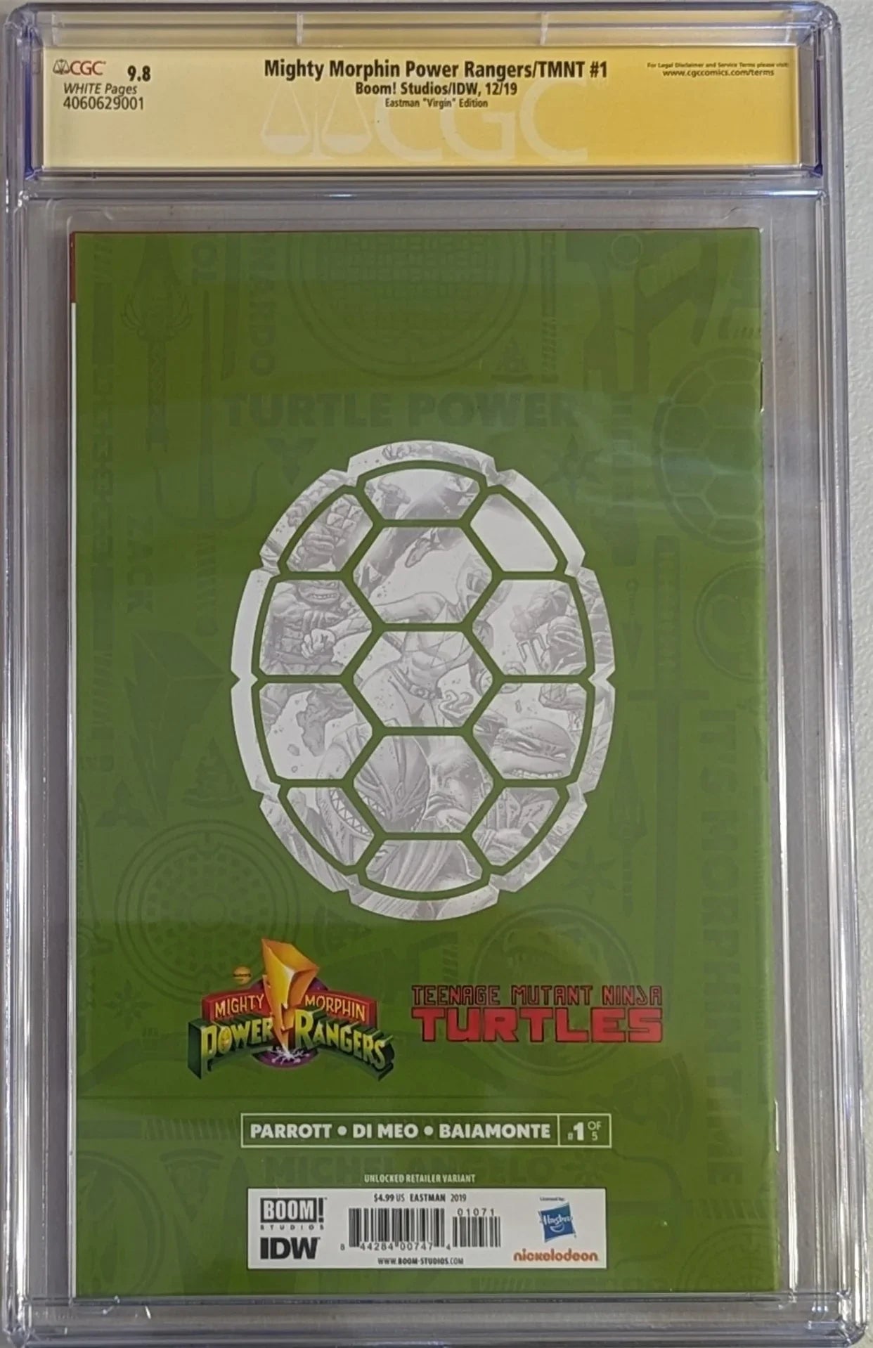 Mighty Morphin Power Rangers/TMNT #1 Eastman ""Virgin"" Edition - CGC Signature Series 9.8