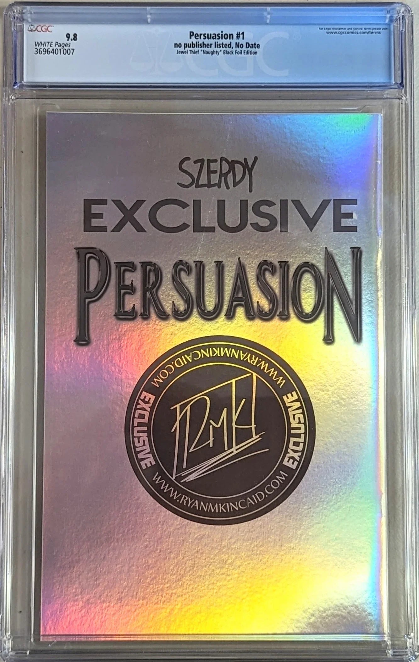 Persuasion #1 Jewel Thief ""Naughty"" Black Foil Edition - CGC Graded 9.8