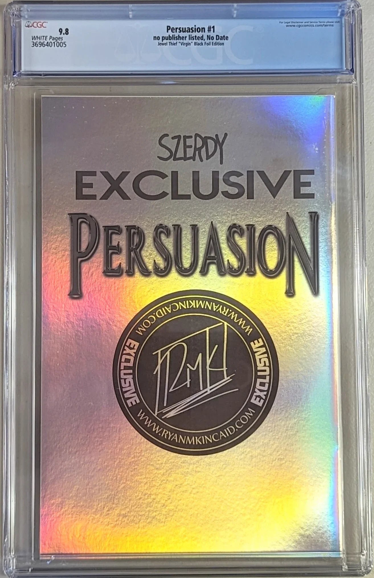 Persuasion #1 Jewel Thief ""Virgin"" Black Foil Edition - CGC Graded 9.8