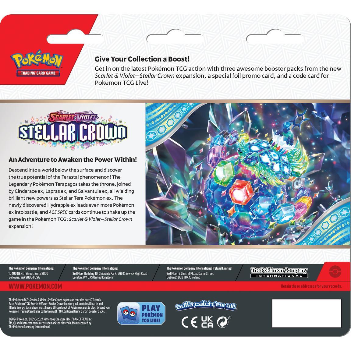 Pokemon TCG - Stellar Crown - Three Booster Blister