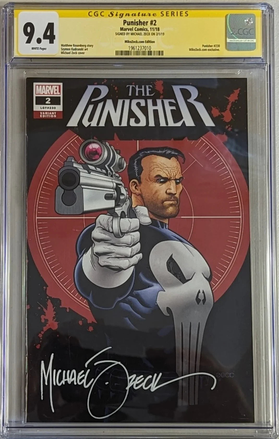 Punisher #2 MikeZeck.com Edition - CGC Signature Series 9.4