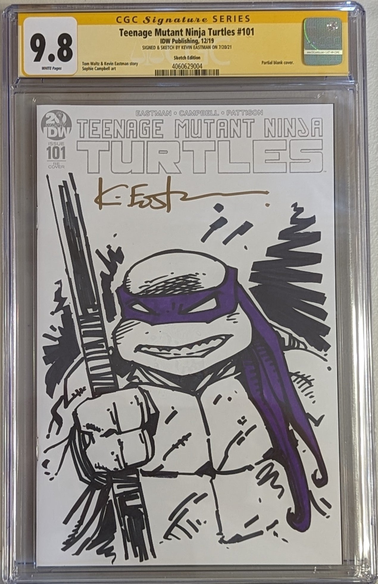 Teenage Mutant Ninja Turtles #101 Donatello Sketch Edition - CGC Signature Series 9.8