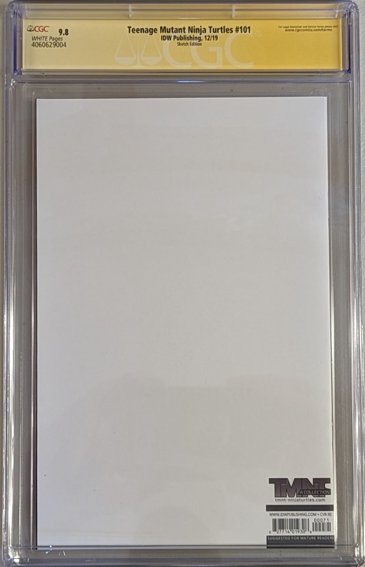 Teenage Mutant Ninja Turtles #101 Donatello Sketch Edition - CGC Signature Series 9.8
