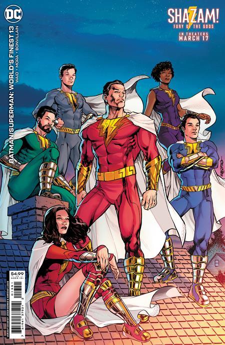 Batman Superman Worlds Finest #13 Cvr C Jesus Merino & Adriano Lucas Shazam Fury Of The Gods Movie Card Stock Var (03/21/2023)