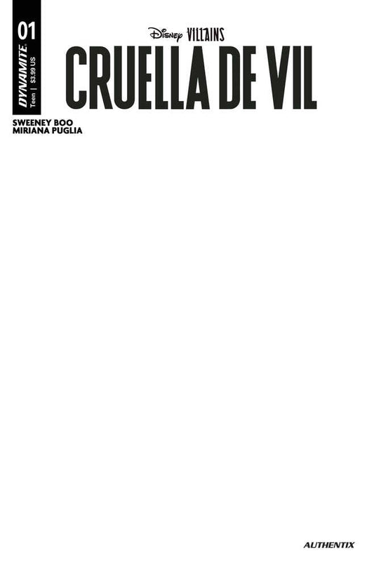 Disney Villains Cruella De Vil #1 Cover E Blank Authentix