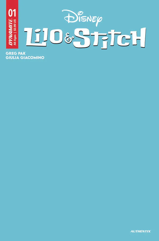Lilo & Stitch #1 Cover P Foc Blue Blank Authentix