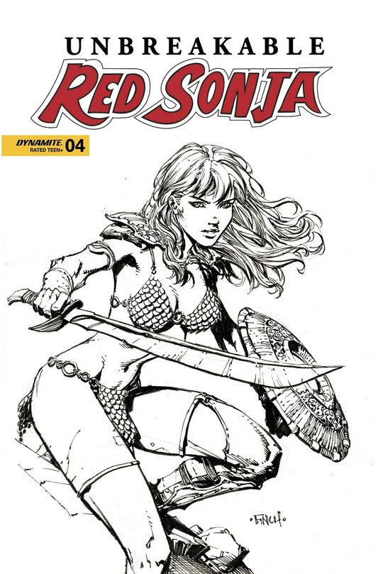 Unbreakable Red Sonja #4 Cvr D Finch B&W (03/01/2023)