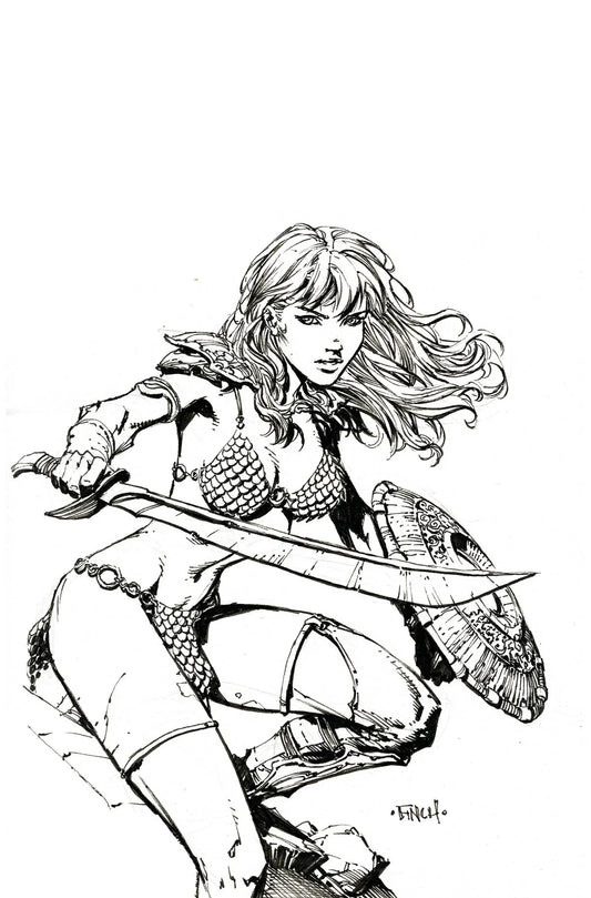 Unbreakable Red Sonja #4 Cvr H 15 Copy Incv Finch B&W Virgin (03/01/2023)