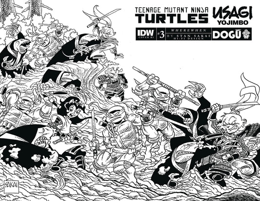 Tmnt Usagi Yojimbo Wherewhen #3 Cvr D 25 Copy Incv B&W Sakai (05/24/2023)