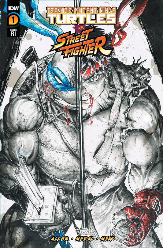 Tmnt Vs Street Fighter #1 (Of 5) Cvr F 100 Copy Inv B&W (06/07/2023)